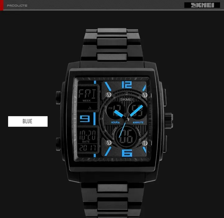 SKMEI Luxury Digital Watch for Men Countdown Date Sports Waterproof Electronic Wristwatches Mens Clock Relogio Masculino 1274