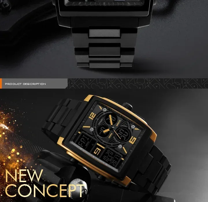SKMEI Luxury Digital Watch for Men Countdown Date Sports Waterproof Electronic Wristwatches Mens Clock Relogio Masculino 1274