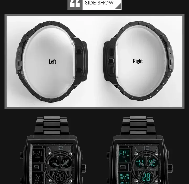 SKMEI Luxury Digital Watch for Men Countdown Date Sports Waterproof Electronic Wristwatches Mens Clock Relogio Masculino 1274