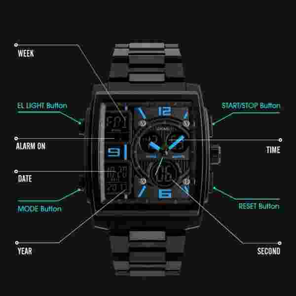 SKMEI 1274 Luxury Digital Watch for Men Countdown Date Sports Waterproof Electronic - Image 6