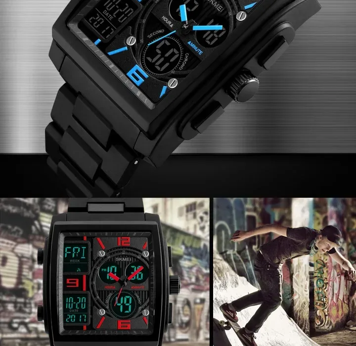 SKMEI Luxury Digital Watch for Men Countdown Date Sports Waterproof Electronic Wristwatches Mens Clock Relogio Masculino 1274