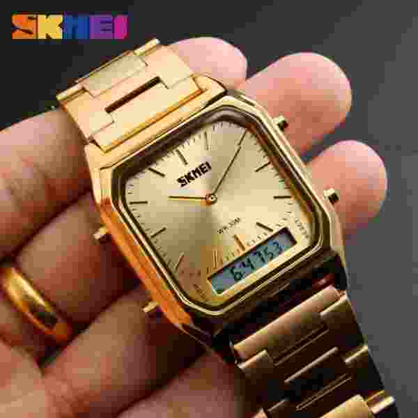 SKMEI 1220 Digital Quartz Watch for Men Sports Chronograph Waterproof Stainless Steel - Image 3