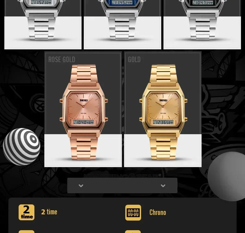 SKMEI Digital Quartz Watch for Men Sports Chronograph Waterproof Stainless Steel Shockproof Mens Wristwatches 1220 Reloj Hombre