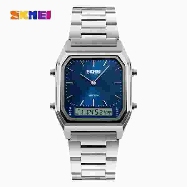SKMEI 1220 Digital Quartz Watch for Men Sports Chronograph Waterproof Stainless Steel