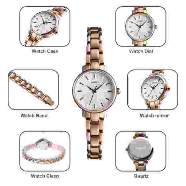 SKMEI 1410 Elegant Quartz Watch for Women Luxury Versatile Gold Ladies - Image 5