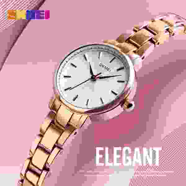SKMEI 1410 Elegant Quartz Watch for Women Luxury Versatile Gold Ladies