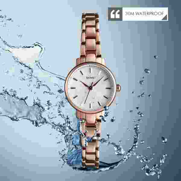 SKMEI 1410 Elegant Quartz Watch for Women Luxury Versatile Gold Ladies - Image 2