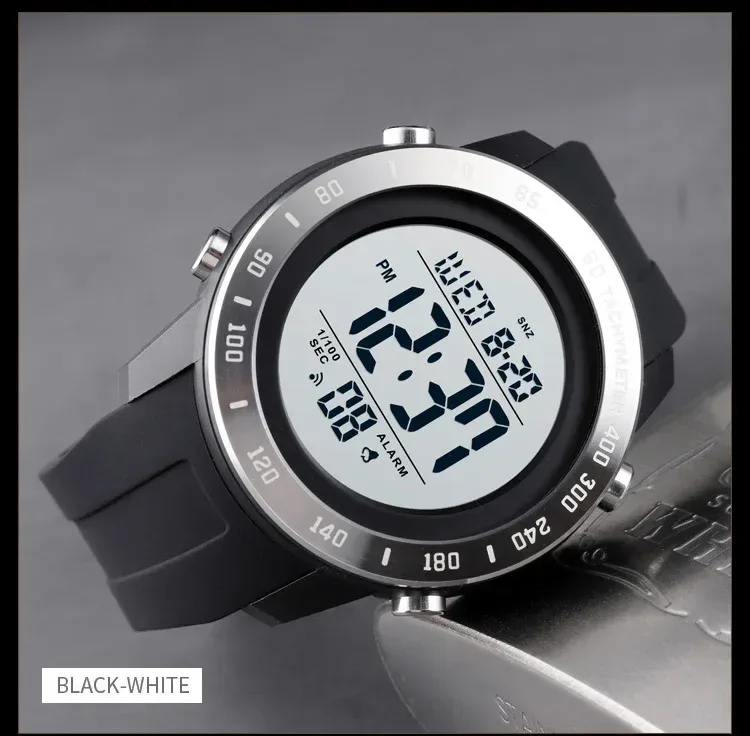 SKMEI Large Dial Sports Watch for Men Time LED Waterproof Countdown Electronic Digital Wristwatches Mens 1524 Reloj Para Hombre