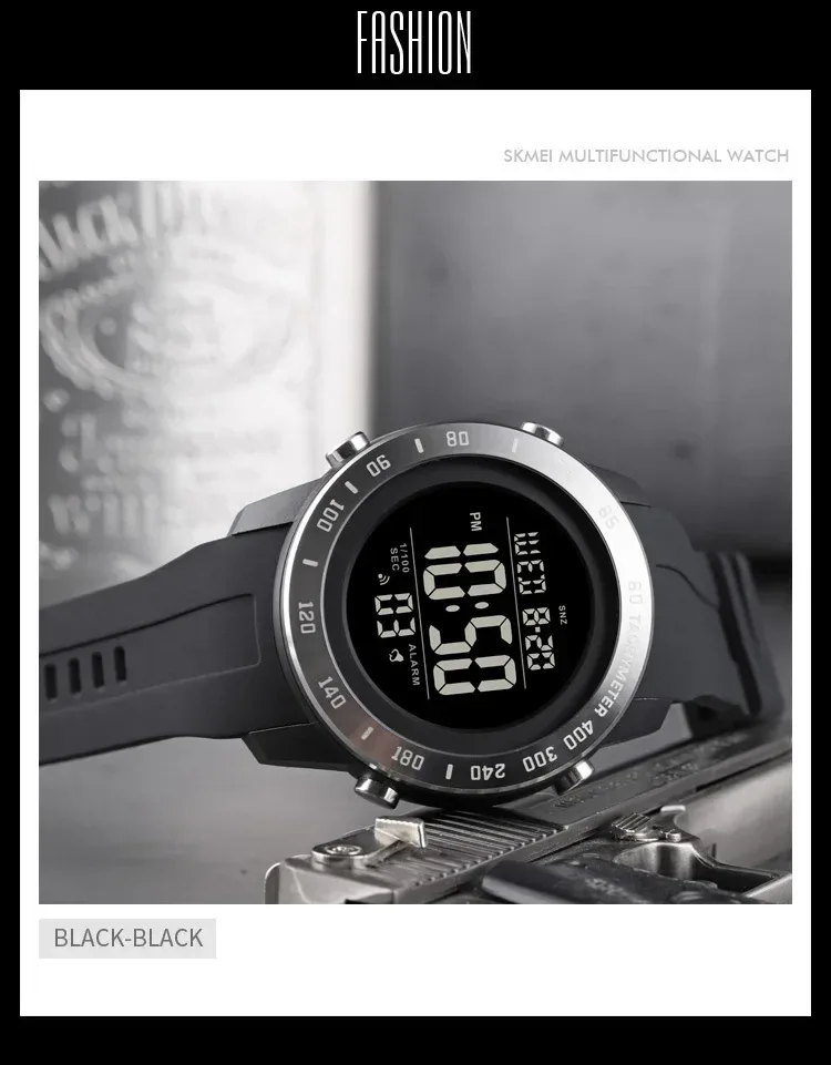 SKMEI Large Dial Sports Watch for Men Time LED Waterproof Countdown Electronic Digital Wristwatches Mens 1524 Reloj Para Hombre