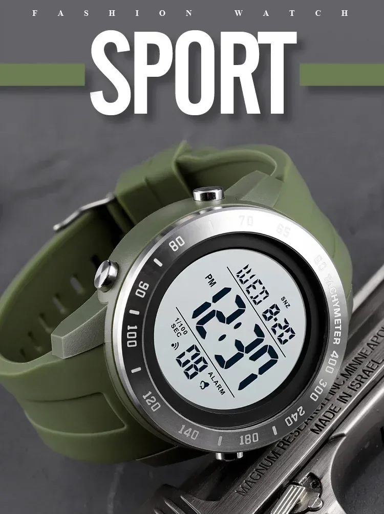 SKMEI Large Dial Sports Watch for Men Time LED Waterproof Countdown Electronic Digital Wristwatches Mens 1524 Reloj Para Hombre