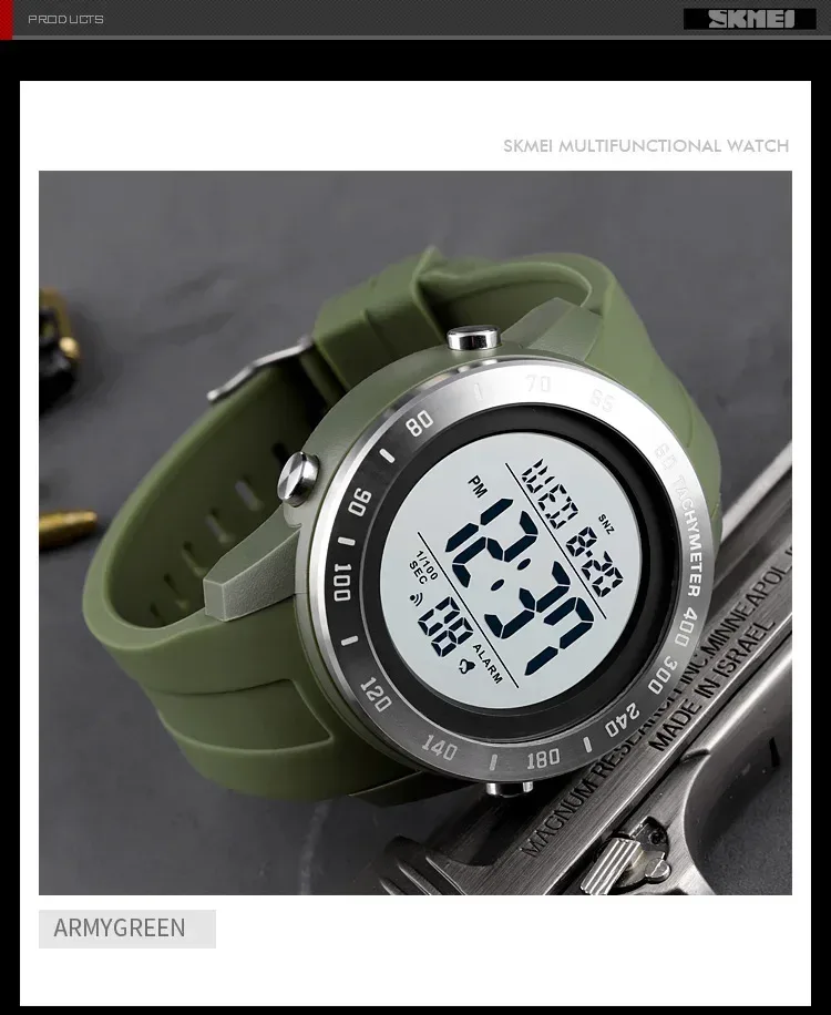 SKMEI Large Dial Sports Watch for Men Time LED Waterproof Countdown Electronic Digital Wristwatches Mens 1524 Reloj Para Hombre