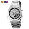 SKMEI 1816 Luxury Quartz Watch for Men Sport Stainless Steel Digital LED