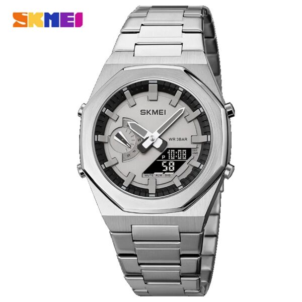 SKMEI 1816 Luxury Quartz Watch for Men Sport Stainless Steel Digital LED