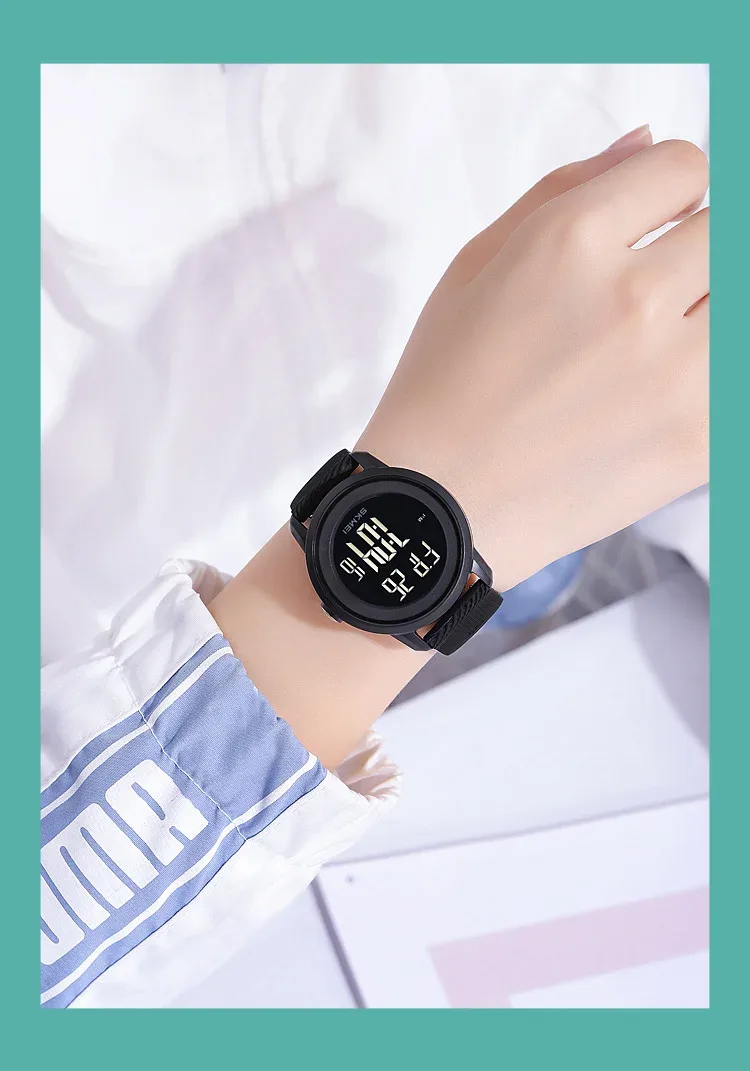 SKMEI Youth Cool Digital Countdown Sport Watches For Men Women Student 5Bar Waterproof Stopwatch Wristwatch Clock reloj hombre