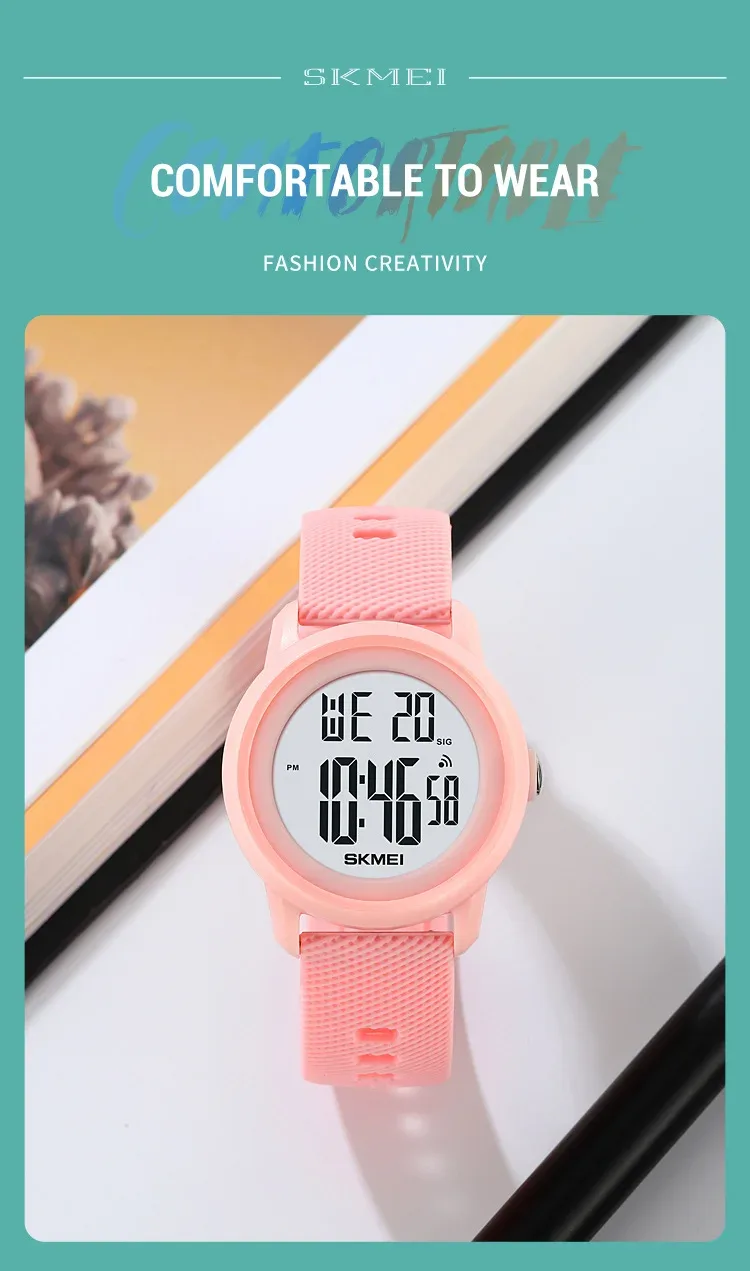 SKMEI Youth Cool Digital Countdown Sport Watches For Men Women Student 5Bar Waterproof Stopwatch Wristwatch Clock reloj hombre