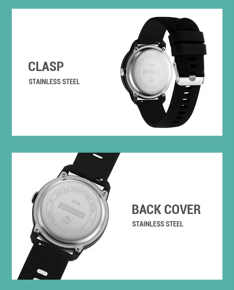 SKMEI Youth Cool Digital Countdown Sport Watches For Men Women Student 5Bar Waterproof Stopwatch Wristwatch Clock reloj hombre