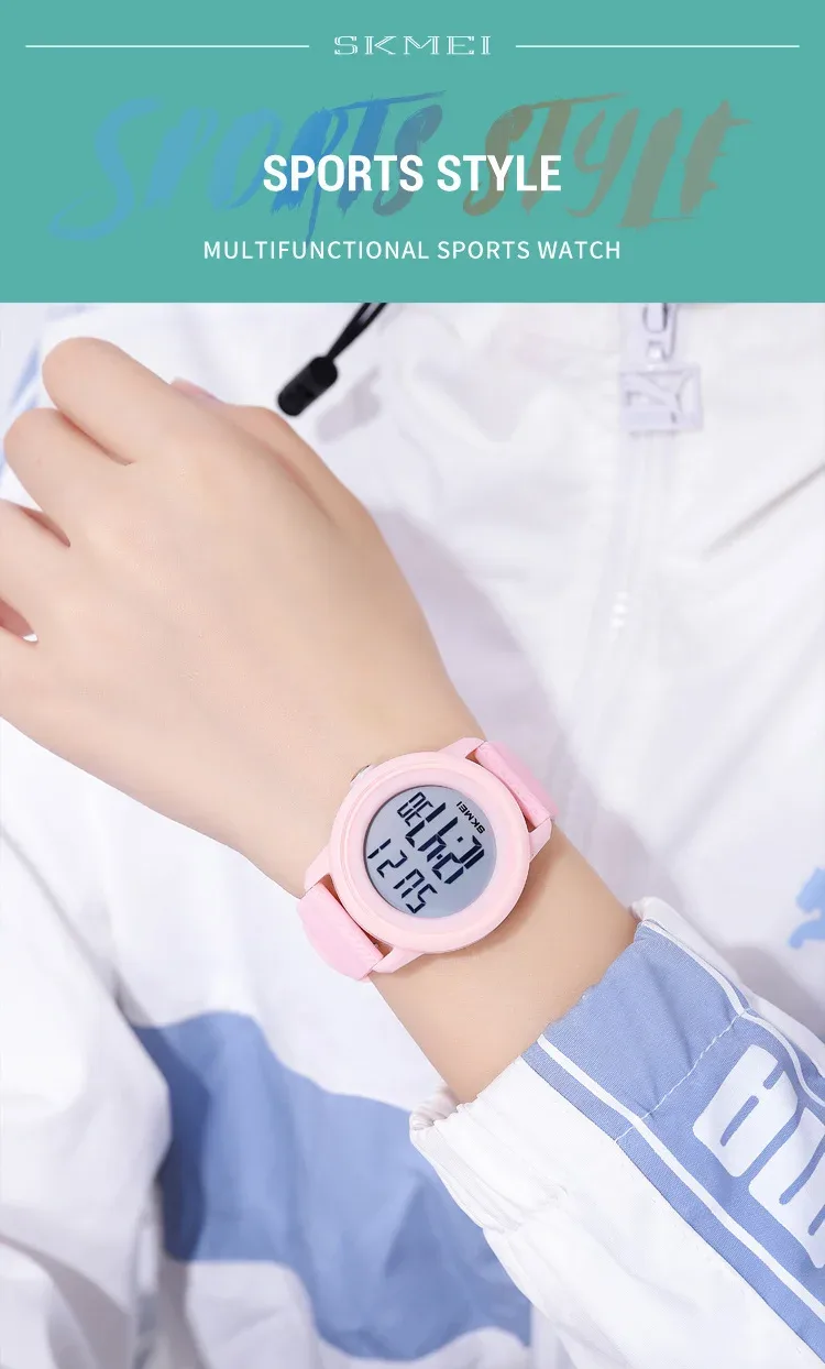 SKMEI Youth Cool Digital Countdown Sport Watches For Men Women Student 5Bar Waterproof Stopwatch Wristwatch Clock reloj hombre