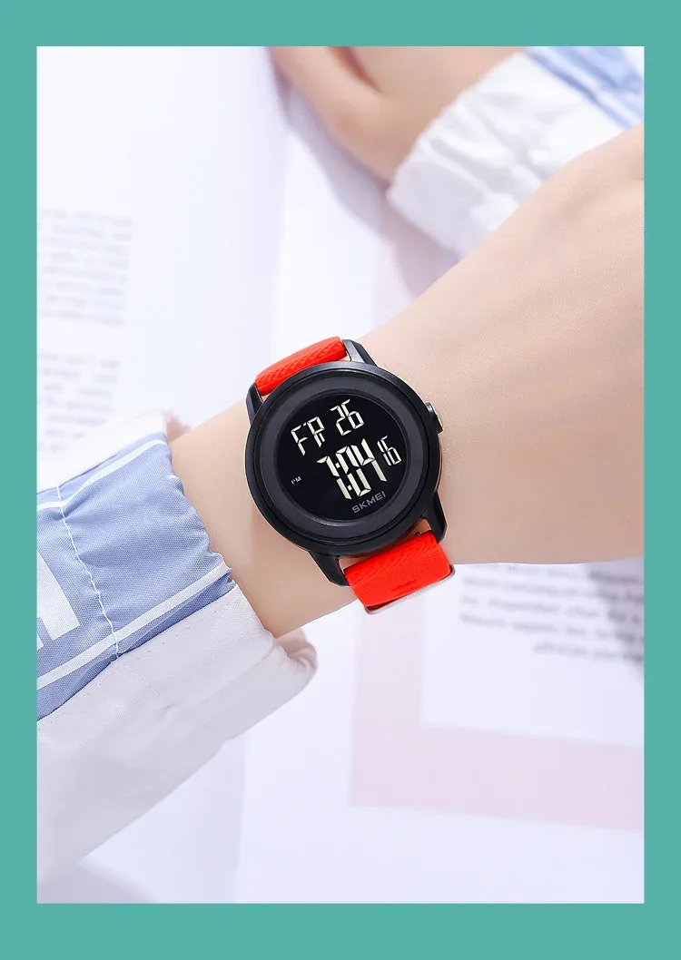 SKMEI Youth Cool Digital Countdown Sport Watches For Men Women Student 5Bar Waterproof Stopwatch Wristwatch Clock reloj hombre