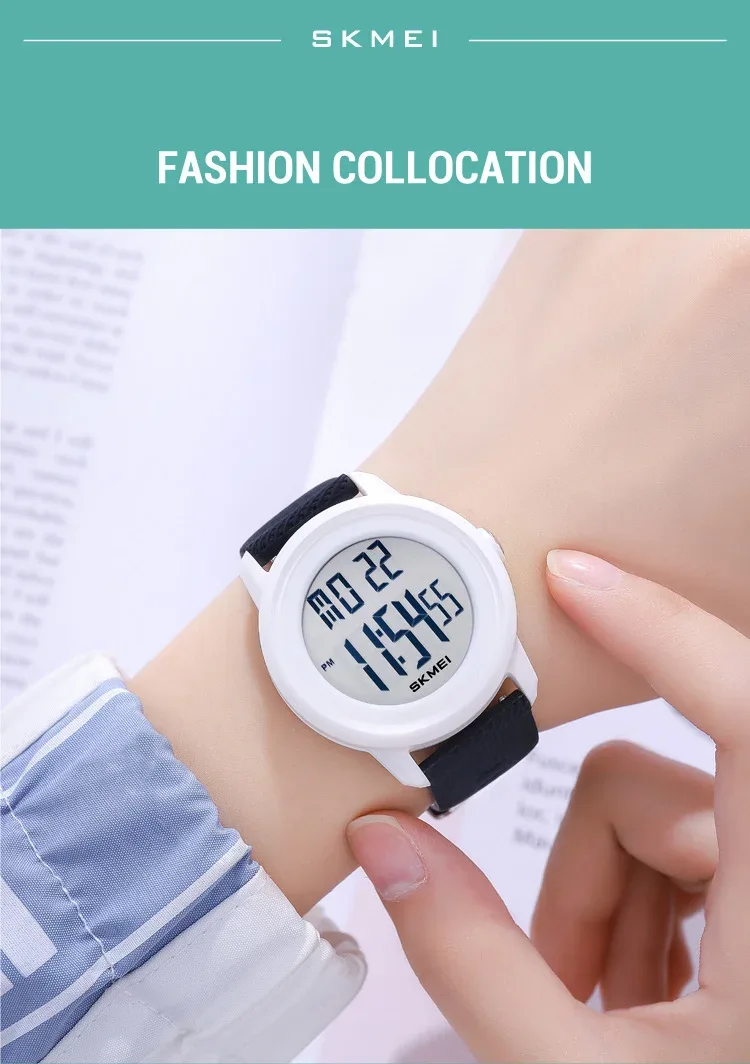SKMEI Youth Cool Digital Countdown Sport Watches For Men Women Student 5Bar Waterproof Stopwatch Wristwatch Clock reloj hombre