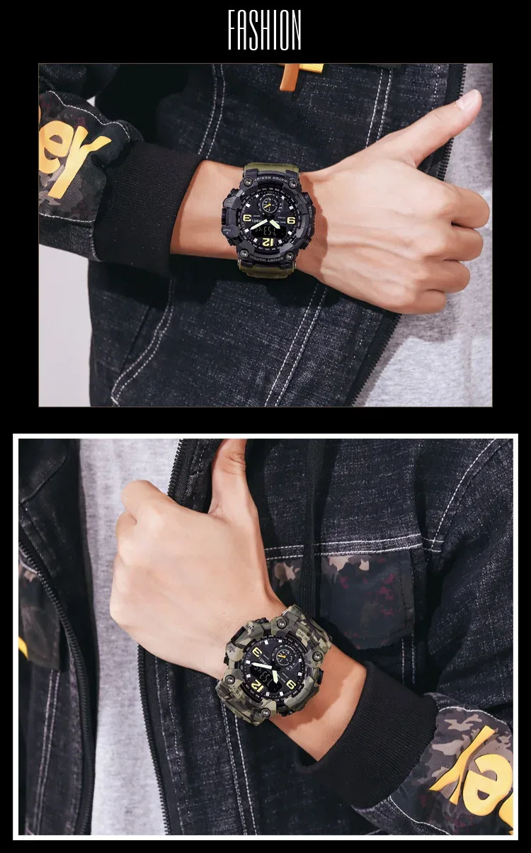 SKMEI 3 Time Countdown Digital Mens Sport Wristwatch Waterproof Electronic Watches Alarm reloj hombre