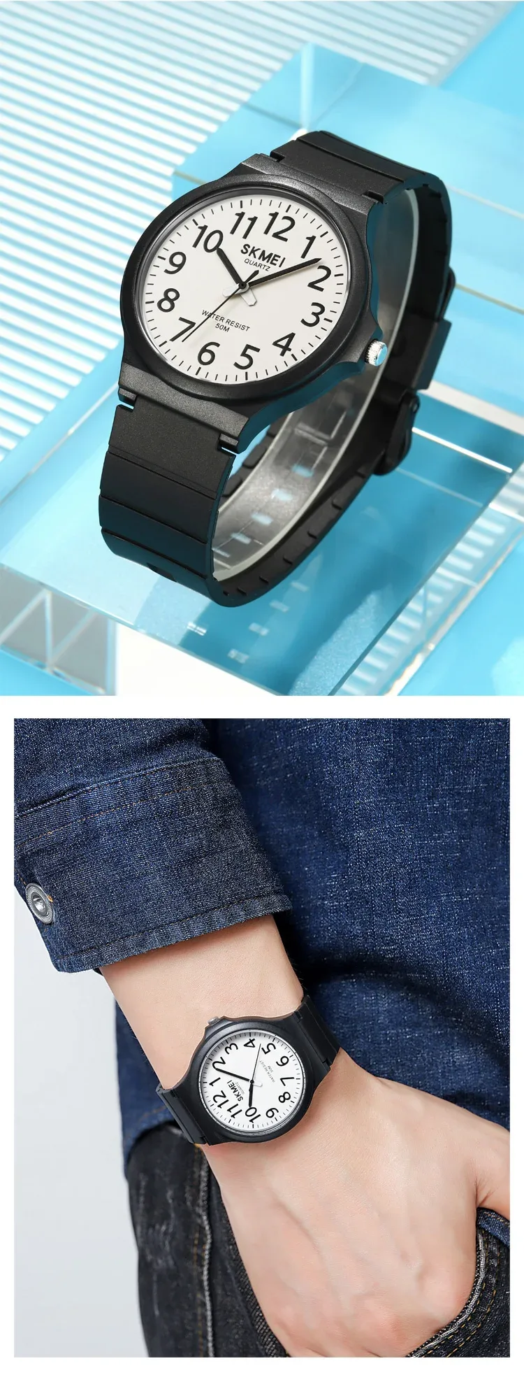 SKMEI Top Brand Casual Quartz Wristwatches Mens New Simple TPU Strap 3Bar Waterproof Watches For Male Time Clock reloj hombre
