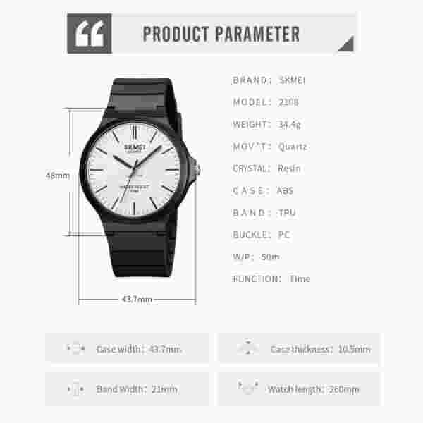 SKMEI Minimalist Fashion Quartz Watch for Men with 50M Water Resistance (Model 2108) - Image 6