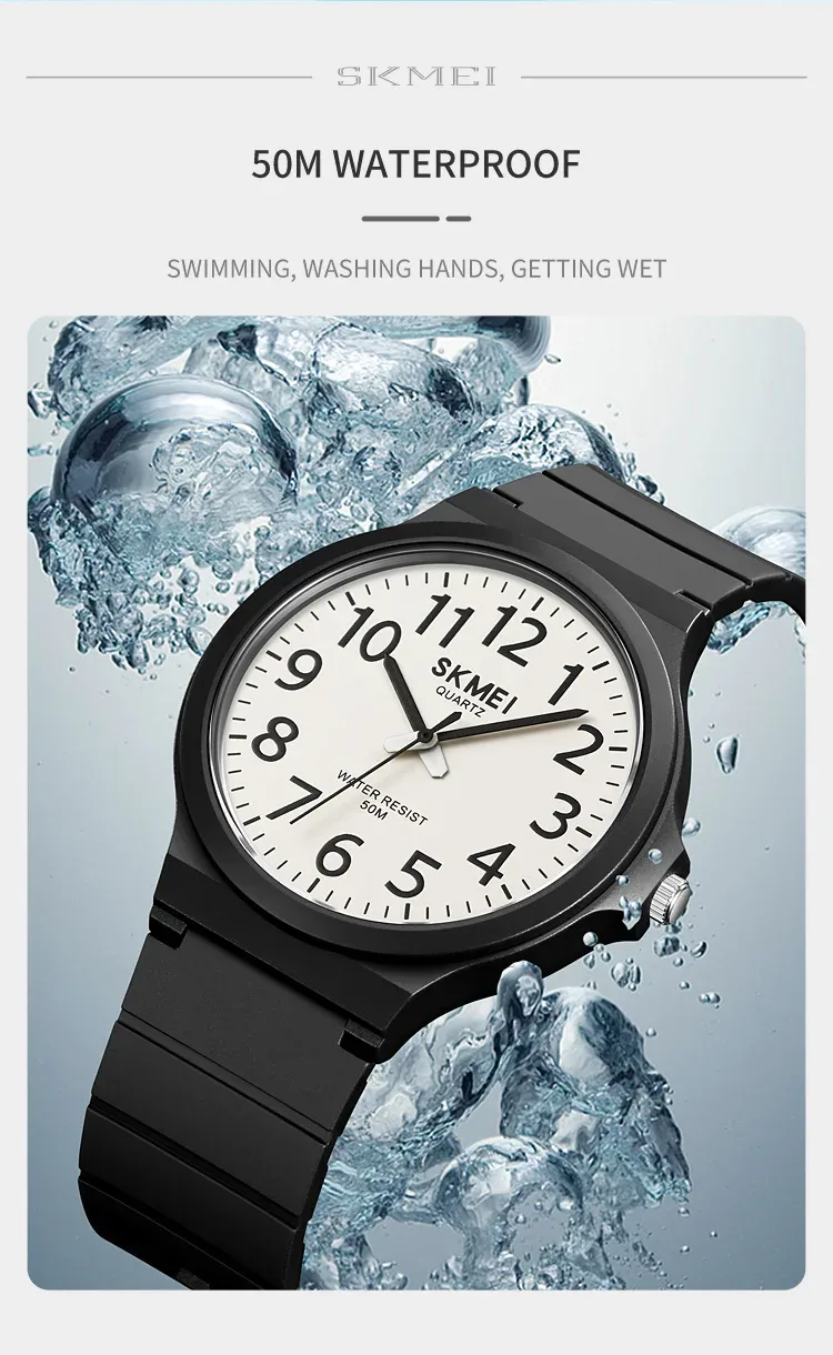 SKMEI Top Brand Casual Quartz Wristwatches Mens New Simple TPU Strap 3Bar Waterproof Watches For Male Time Clock reloj hombre