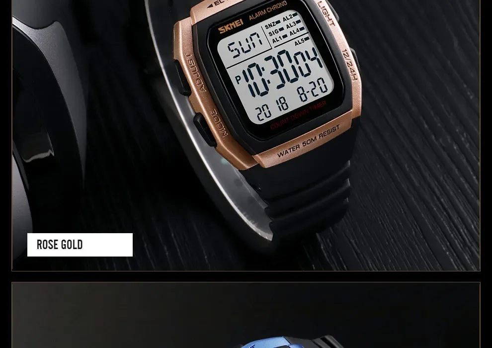 SKMEI Chrono Countdown Men Wristwatch Digital Dual Time Sport Mens Watches Casual Outdoor Male Clock Luminous montre homme