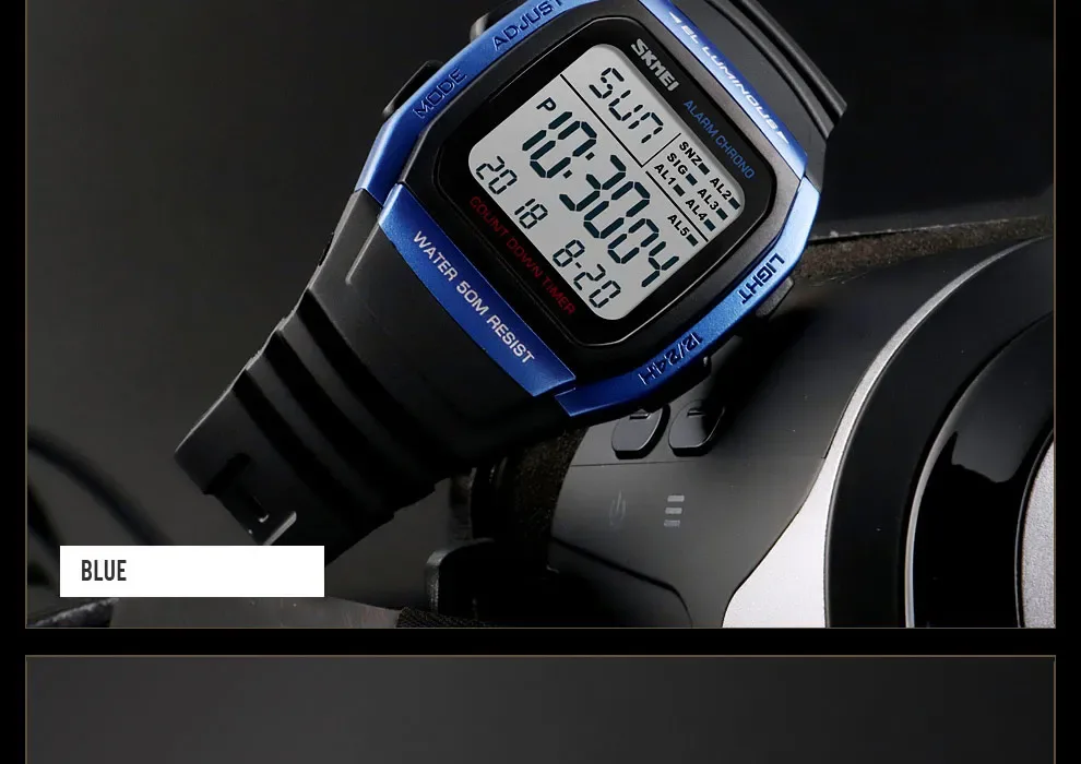 SKMEI Chrono Countdown Men Wristwatch Digital Dual Time Sport Mens Watches Casual Outdoor Male Clock Luminous montre homme