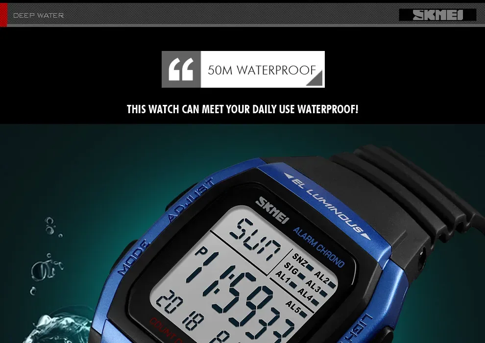 SKMEI Chrono Countdown Men Wristwatch Digital Dual Time Sport Mens Watches Casual Outdoor Male Clock Luminous montre homme