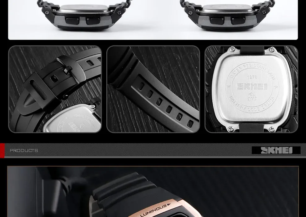 SKMEI Chrono Countdown Men Wristwatch Digital Dual Time Sport Mens Watches Casual Outdoor Male Clock Luminous montre homme
