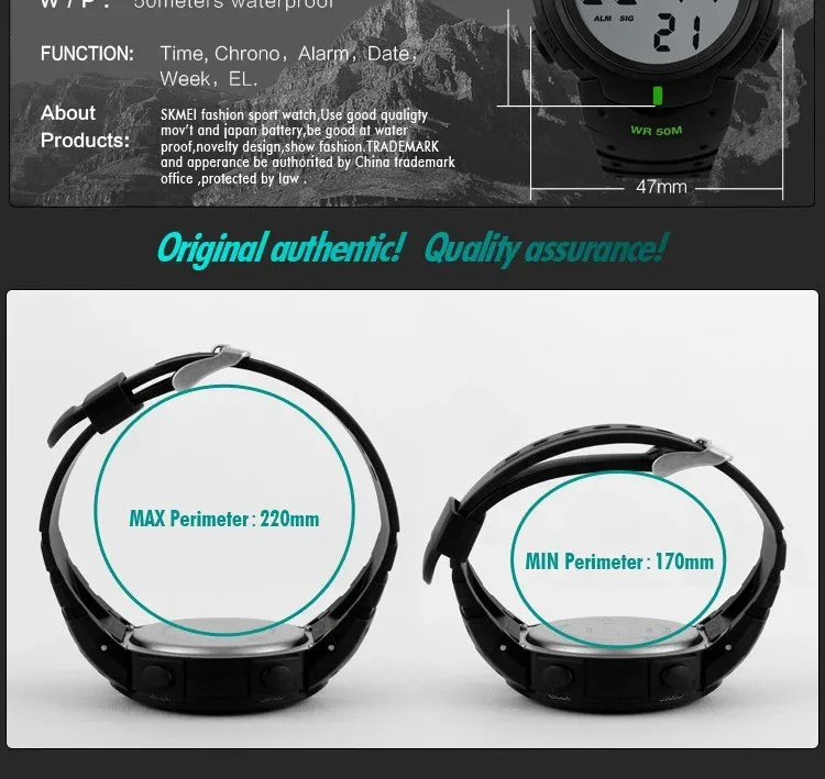 SKMEI Big Dial Fashion Simple Watches Outdoor Sport Watch Men Calendar PU Strap 5Bar Waterproof Digital Watch reloj hombre