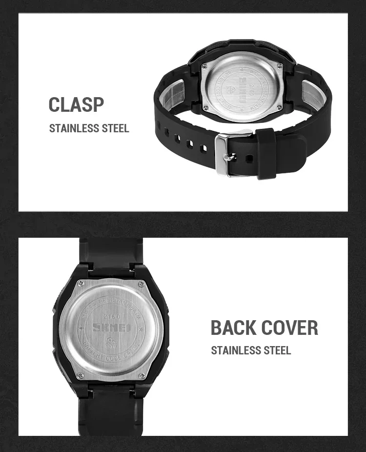 SKMEI Fashion Casual Stopwatch Date Week 5Bar Waterproof Wristwatch LED Light Countdown Digital Mens Sport Watches Alarm Clock