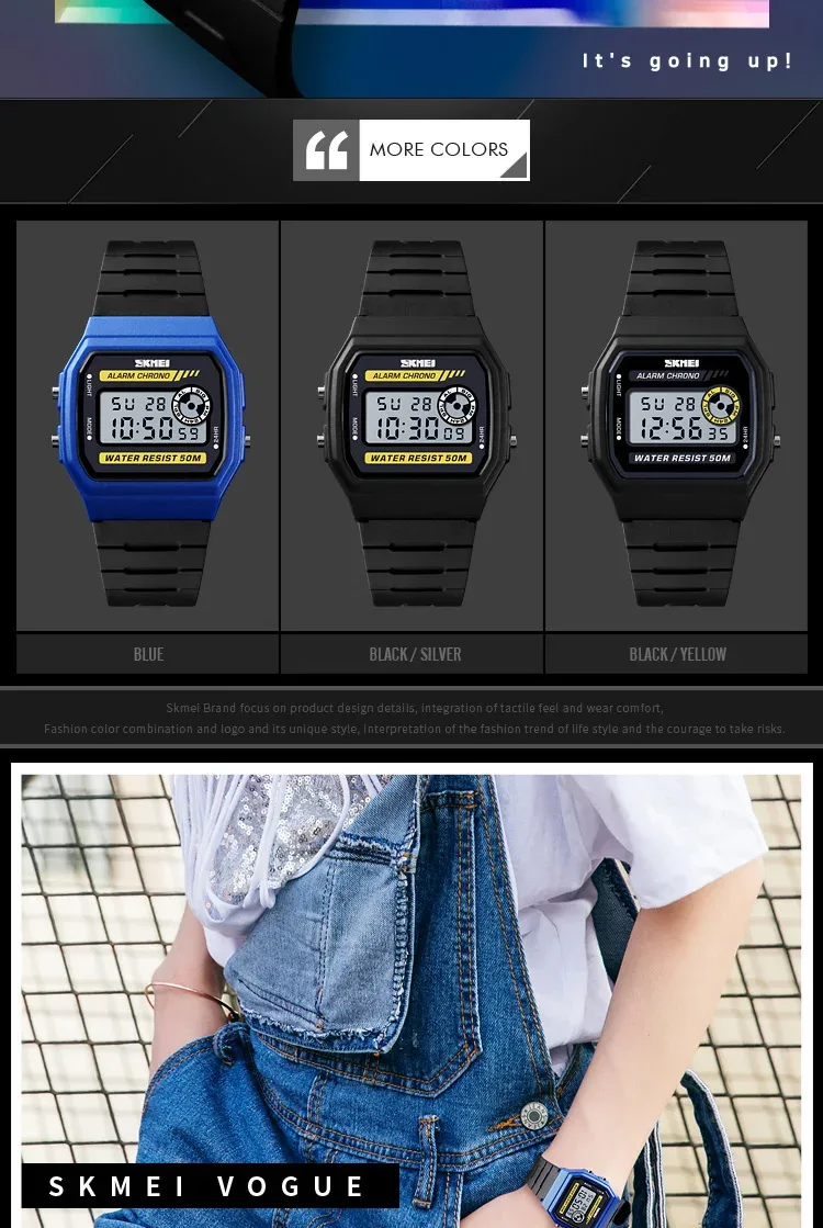 SKMEI Digital Simple Girls Watches Waterproof PU Strap Alarm Clock Women Fashion Sport Watch Wristwatch Alarm Relogio Feminino