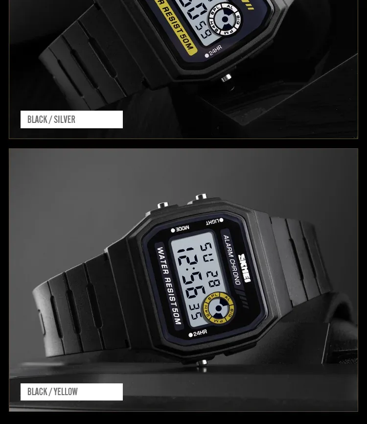 SKMEI Digital Simple Girls Watches Waterproof PU Strap Alarm Clock Women Fashion Sport Watch Wristwatch Alarm Relogio Feminino