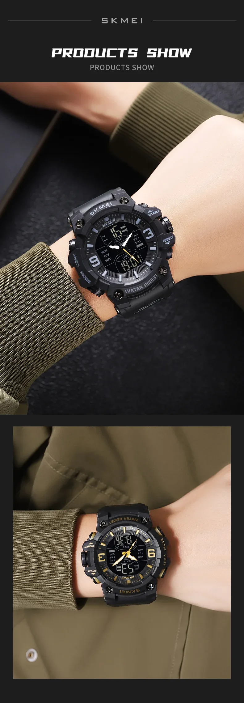 SKMEI Sport Fashion Special Watch Mens Chrono Casual 5Bar Waterproof Digital Wristwatches Countdown Male Alarm Reloj Hombre