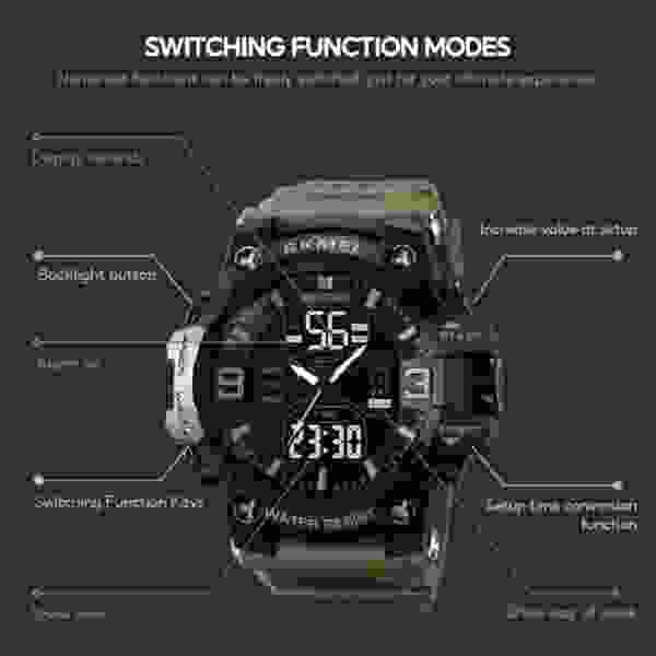 SKMEI 2222 Sport Fashion Special Watch Mens Chrono Casual 5Bar Waterproof Digital Watch - Image 5