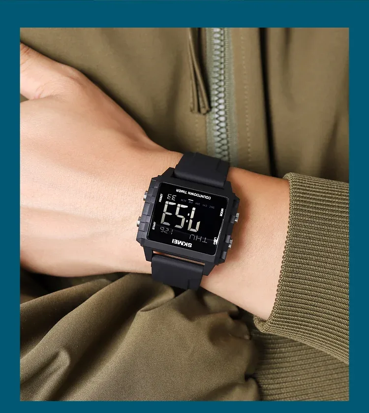 SKMEI Youth Cool Digital Sport Watches For Men Women Students 5Bar Waterproof Stopwatch Countdown Wristwatch Clock Reloj Hombre