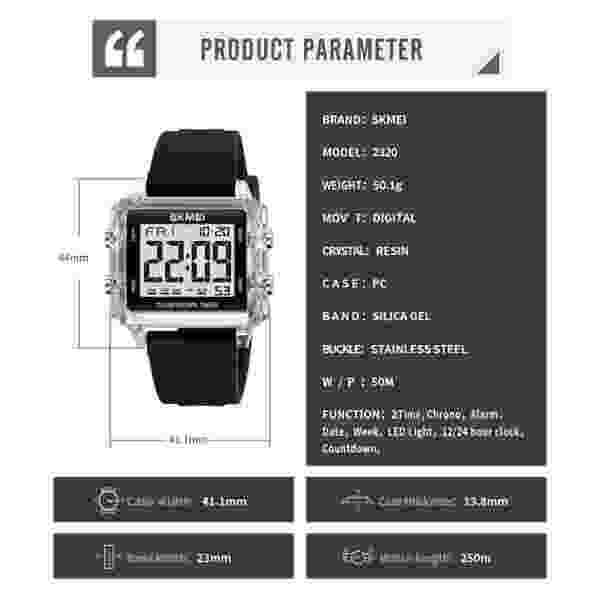Skmei 2320 Digital Multifunction Sport Watch for Men (50M Waterproof) - Image 6