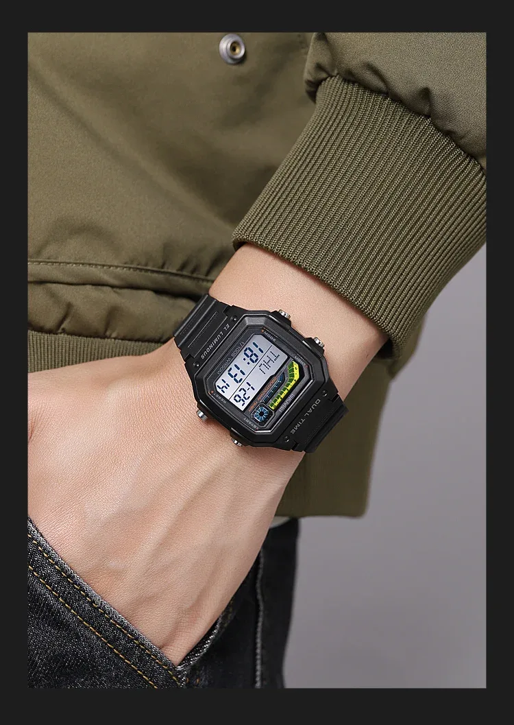 Skmei Men Military Countdown Chrono Stopwatch Wristwatch 5Bar Waterproof Alarm Clock Back Light Digital Sport Watch Reloj Hombre