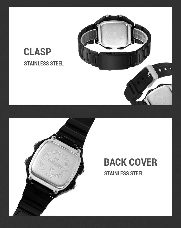 Skmei Men Military Countdown Chrono Stopwatch Wristwatch 5Bar Waterproof Alarm Clock Back Light Digital Sport Watch Reloj Hombre