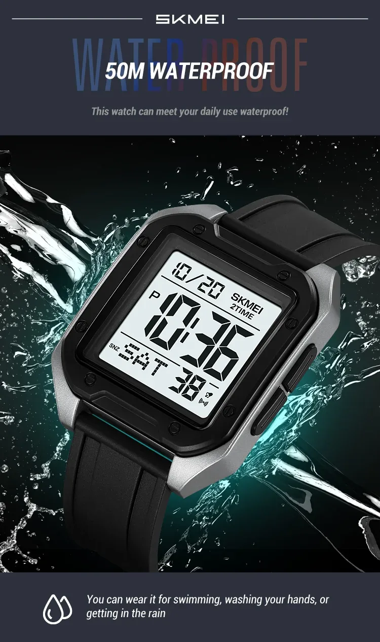 Skmei Military Stopwatch Wristwatch For Men Waterproof Alarm Clock Back Light Outdoor Digital Sport Student Watches Reloj Hombre