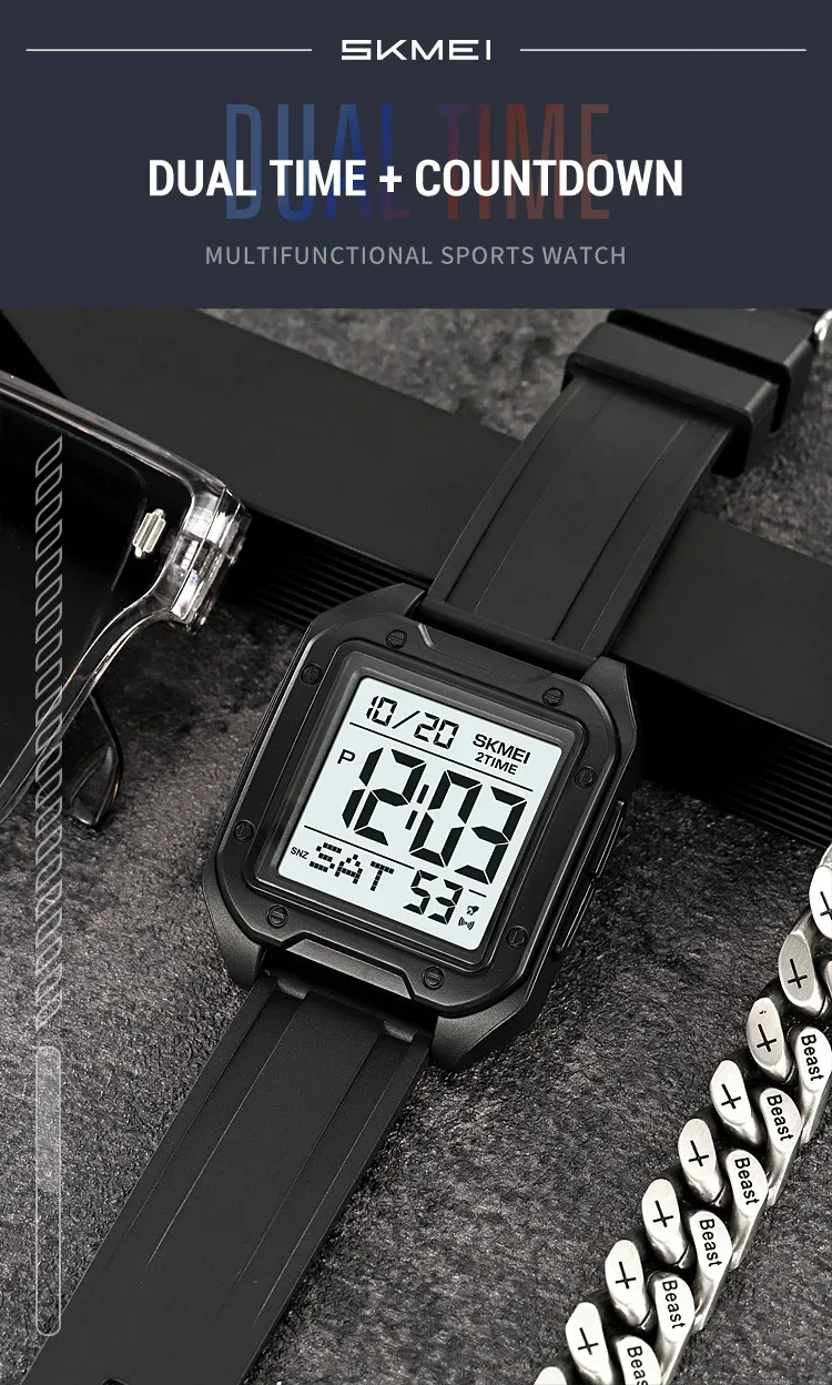Skmei Military Stopwatch Wristwatch For Men Waterproof Alarm Clock Back Light Outdoor Digital Sport Student Watches Reloj Hombre