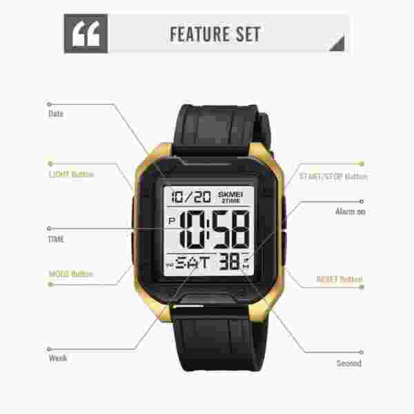 Skmei 2128 Dual Time Digital Sports Watch for Men with 50M Water Resistance - Image 5