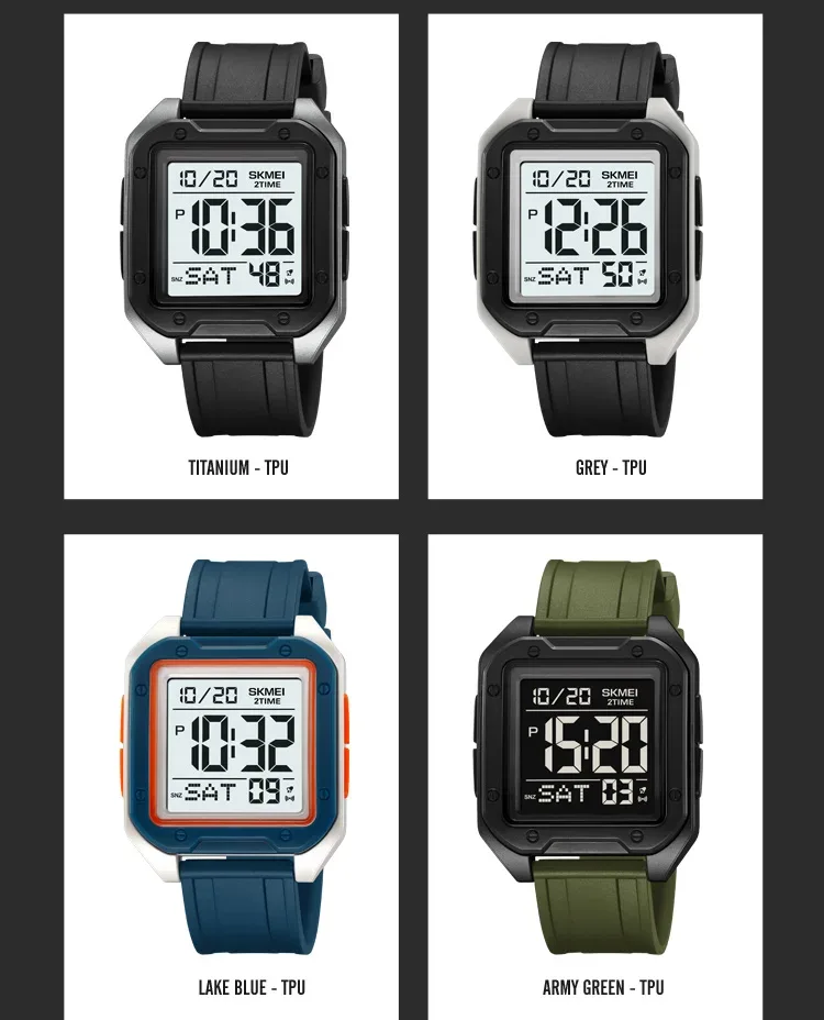 Skmei Military Stopwatch Wristwatch For Men Waterproof Alarm Clock Back Light Outdoor Digital Sport Student Watches Reloj Hombre