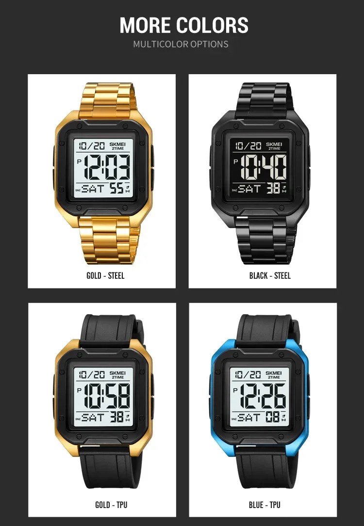 Skmei Military Stopwatch Wristwatch For Men Waterproof Alarm Clock Back Light Outdoor Digital Sport Student Watches Reloj Hombre