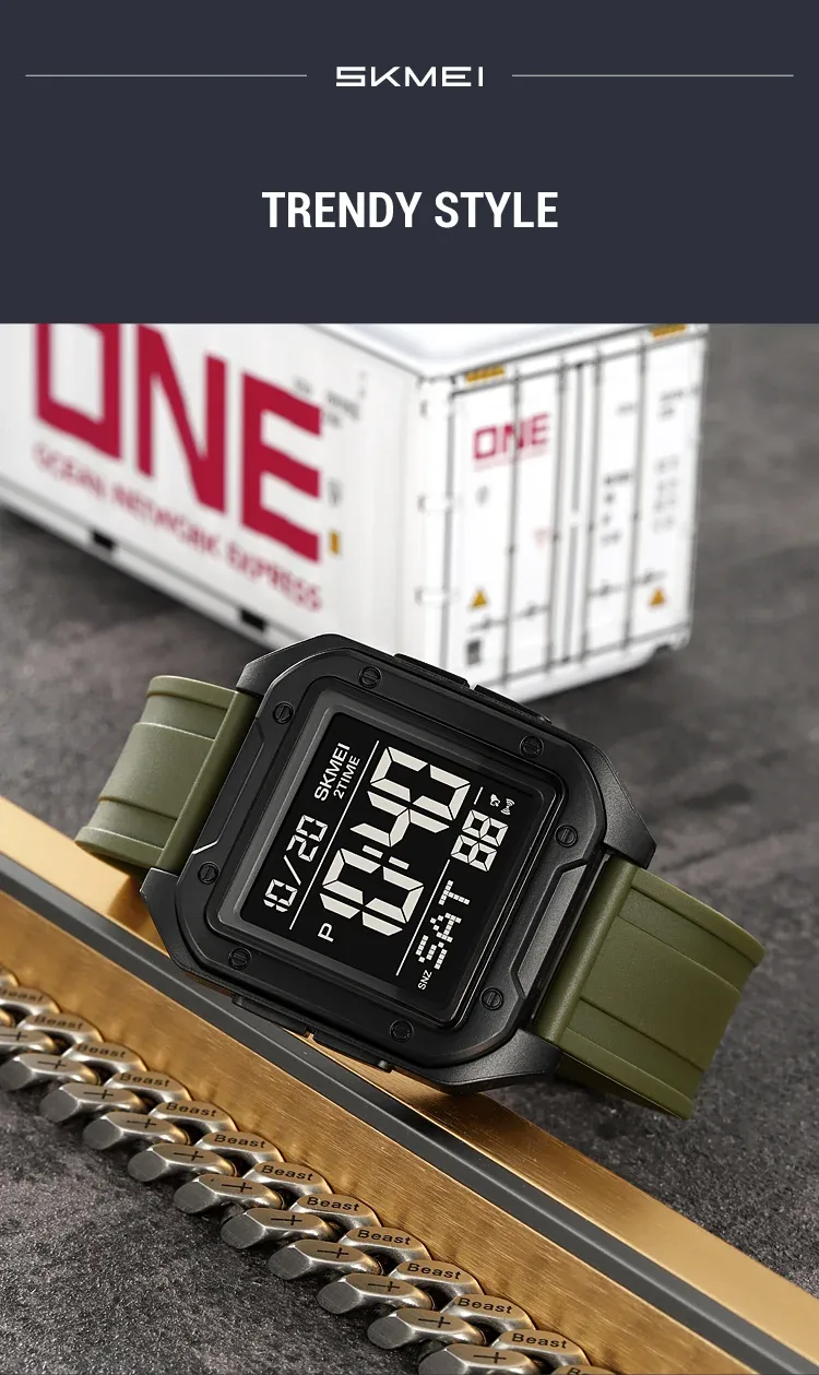 Skmei Military Stopwatch Wristwatch For Men Waterproof Alarm Clock Back Light Outdoor Digital Sport Student Watches Reloj Hombre