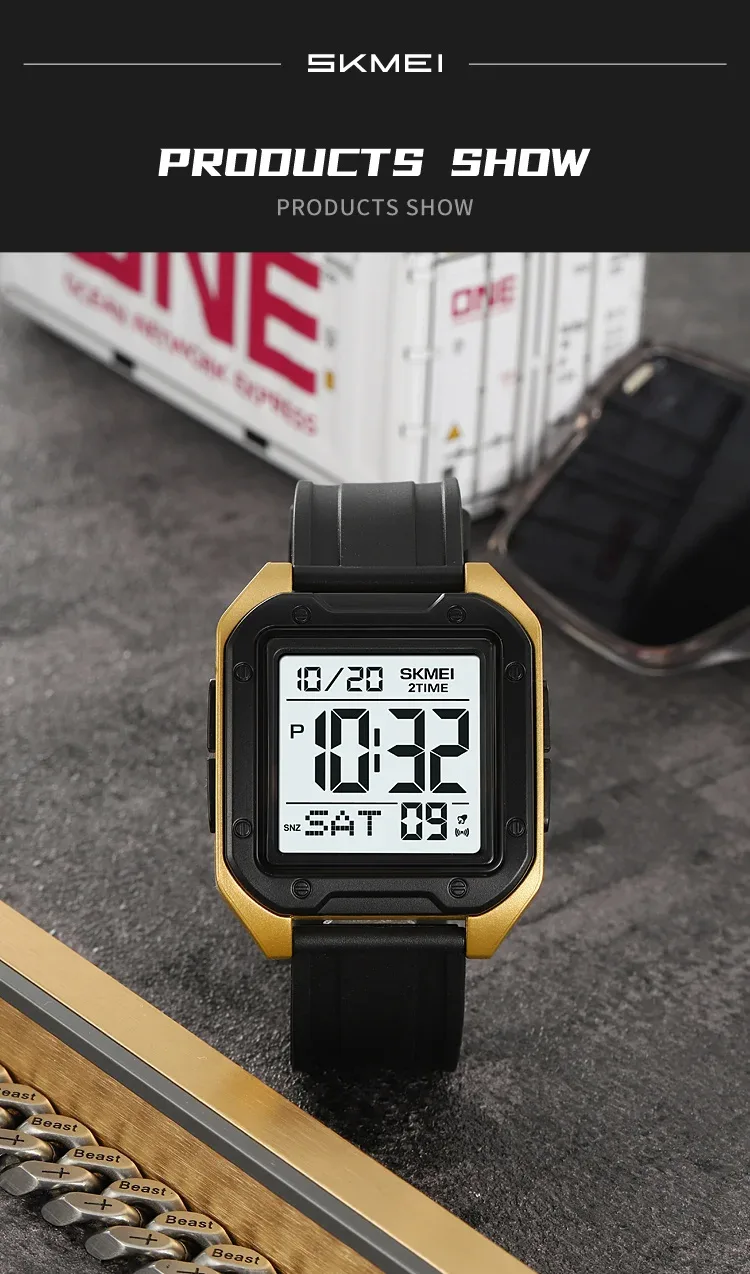 Skmei Military Stopwatch Wristwatch For Men Waterproof Alarm Clock Back Light Outdoor Digital Sport Student Watches Reloj Hombre