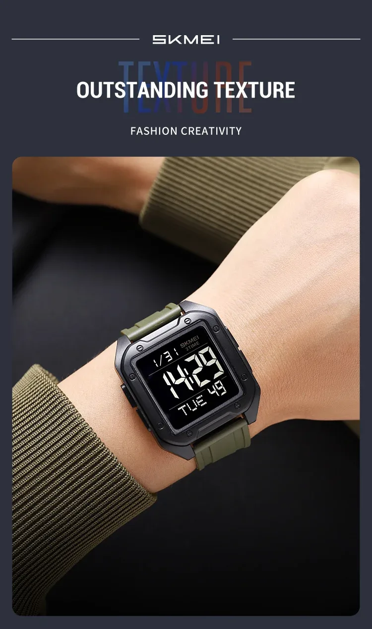Skmei Military Stopwatch Wristwatch For Men Waterproof Alarm Clock Back Light Outdoor Digital Sport Student Watches Reloj Hombre