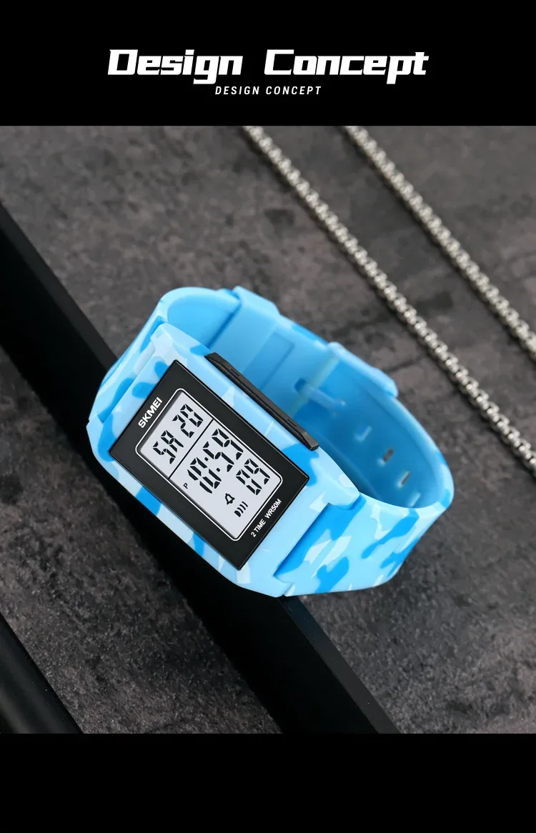 SKMEI Japan Digital Watches For Men Countdown Sport Watch Fashion Waterproof Students Wristwatch Back Light Display Reloj Hombre